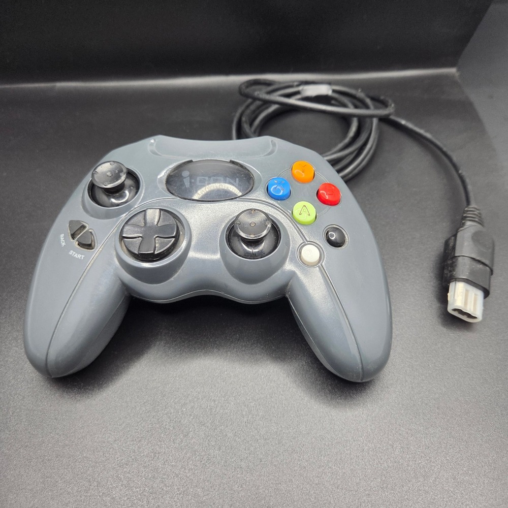i-CON Xbox Controller EL-i829 Gray Wired Gamepad Original Console Vintage H1